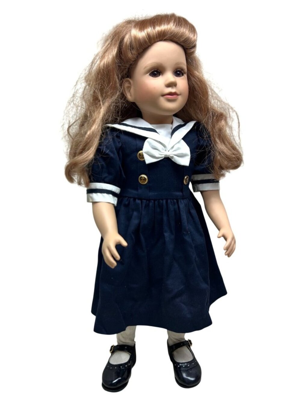 My Twinn Doll 1999 body 1996 head Blonde Hair brown eyes Sailor Dress